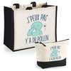 Cabas homme ou femme sac plage ou shopping tote bag pochette trousse Idée cadeau original pour anniversaire Noël travail départ retraite collègue famille fete des mères fetes des pères papa maman mamie papi