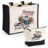 Cabas femme sac plage ou shopping tote bag pochette trousse Idée cadeau original pour anniversaire Noël travail départ retraite collègue famille fete des mères maman mamie