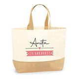 Sac Jute Fête des Mères Fêtes des Pères Mamie Papi Famille Idée Cadeau anniversaire Noël Travail Boulot Métier Départ Retraite Collègue Femme Homme