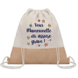 Sac Fête des Mères Mamie Famille Idée Cadeau anniversaire Noël Travail Boulot Métier Départ Retraite Collègue Femme cabas shopping plage