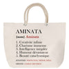 Sac Fête des Mères Mamie Famille Idée Cadeau anniversaire Noël Travail Boulot Métier Départ Retraite Collègue Femme cabas shopping plage