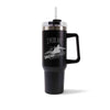 Mug isotherme Noir Snowboard J'peux pas