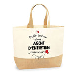 Sac Jute Fête des Mères Fêtes des Pères Mamie Papi Famille Idée Cadeau anniversaire Noël Travail Boulot Métier Départ Retraite Collègue Femme Homme