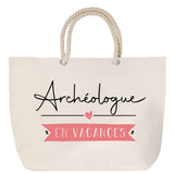 Sac Fête des Mères Mamie Famille Idée Cadeau anniversaire Noël Travail Boulot Métier Départ Retraite Collègue Femme cabas shopping plage