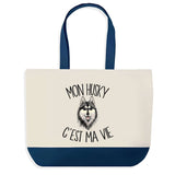 Sac de shopping bleu Husky c'est la Vie