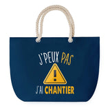 Sac de plage Bleu anse corde J'peux Pas Chantier