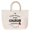 Sac Fête des Mères Mamie Famille Idée Cadeau anniversaire Noël Travail Boulot Métier Départ Retraite Collègue Femme cabas shopping plage