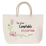 Sac Fête des Mères Mamie Famille Idée Cadeau anniversaire Noël Travail Boulot Métier Départ Retraite Collègue Femme cabas shopping plage