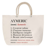 Sac Fête des Mères Mamie Famille Idée Cadeau anniversaire Noël Travail Boulot Métier Départ Retraite Collègue Femme cabas shopping plage