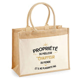 Sac Fête des Pères Papi Famille Idée Cadeau anniversaire Noël Travail Boulot Métier Départ Retraite Collègue Homme cabas shopping plage