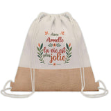 Sac Fête des Mères Mamie Famille Idée Cadeau anniversaire Noël Travail Boulot Métier Départ Retraite Collègue Femme cabas shopping plage