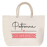 Sac Fête des Mères Mamie Famille Idée Cadeau anniversaire Noël Travail Boulot Métier Départ Retraite Collègue Femme cabas shopping plage