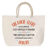 Sac Fête des Mères Mamie Famille Idée Cadeau anniversaire Noël Travail Boulot Métier Départ Retraite Collègue Femme cabas shopping plage
