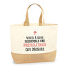 Sac Jute Fête des Mères Fêtes des Pères Mamie Papi Famille Idée Cadeau anniversaire Noël Travail Boulot Métier Départ Retraite Collègue Femme Homme