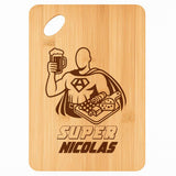 Planche bambou gravée personnalisée homme idée cadeau Fête des Pères apéro 30×20 prénom cuisine plateau fromage anniversaire noel papa papi 