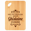 Planche bambou gravée personnalisée femme idée cadeau Fête des Mères apéro 30×20 prénom cuisine plateau fromage anniversaire noel maman mamie