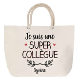 Sac Fête des Mères Mamie Famille Idée Cadeau anniversaire Noël Travail Boulot Métier Départ Retraite Collègue Femme cabas shopping plage