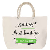Sac Fête des Mères Mamie Famille Idée Cadeau anniversaire Noël Travail Boulot Métier Départ Retraite Collègue Femme cabas shopping plage