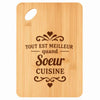 Planche bambou gravée personnalisée femme idée cadeau Fête des Mères apéro 30×20 prénom cuisine plateau fromage anniversaire noel maman mamie