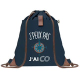 sac a dos bleu coton recycle avec pochette idee cadeau originale pour collegue ami prof ou membre de la famille cadeau mixte noel anniversaire secret santa ou depart au travail sac leger pratique et ecologique design breton moderne