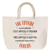 Sac Fête des Mères Mamie Famille Idée Cadeau anniversaire Noël Travail Boulot Métier Départ Retraite Collègue Femme cabas shopping plage