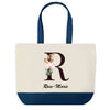 Sac de shopping bleu Rose-Marie Lettre Fleur