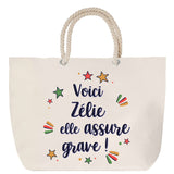 Sac Fête des Mères Mamie Famille Idée Cadeau anniversaire Noël Travail Boulot Métier Départ Retraite Collègue Femme cabas shopping plage