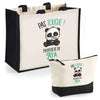 Cabas femme sac plage ou shopping tote bag pochette trousse Idée cadeau original pour anniversaire Noël travail départ retraite collègue famille fete des mères maman mamie
