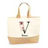 Sac Jute Fête des Mères Fêtes des Pères Mamie Papi Famille Idée Cadeau anniversaire Noël Travail Boulot Métier Départ Retraite Collègue Femme Homme
