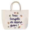 Sac Fête des Mères Mamie Famille Idée Cadeau anniversaire Noël Travail Boulot Métier Départ Retraite Collègue Femme cabas shopping plage