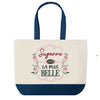 Sac Fête des Mères Mamie Famille Idée Cadeau anniversaire Noël Travail Boulot Métier Départ Retraite Collègue Femme cabas shopping plage