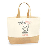 Sac Jute Fête des Mères Fêtes des Pères Mamie Papi Famille Idée Cadeau anniversaire Noël Travail Boulot Métier Départ Retraite Collègue Femme Homme
