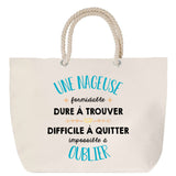 Sac Fête des Mères Mamie Famille Idée Cadeau anniversaire Noël Travail Boulot Métier Départ Retraite Collègue Femme cabas shopping plage