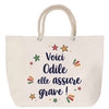 Sac Fête des Mères Mamie Famille Idée Cadeau anniversaire Noël Travail Boulot Métier Départ Retraite Collègue Femme cabas shopping plage