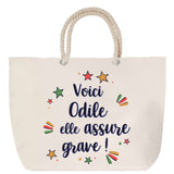 Sac Fête des Mères Mamie Famille Idée Cadeau anniversaire Noël Travail Boulot Métier Départ Retraite Collègue Femme cabas shopping plage