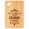 Planche bambou gravée personnalisée femme idée cadeau Fête des Mères apéro 30×20 prénom cuisine plateau fromage anniversaire noel maman mamie
