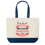 Sac de shopping bleu Pharmacienne Superwoman