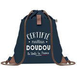 Sac à Dos Bleu avec Pochette Certifié meilleur Doudou