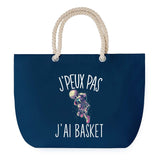 Sac de plage Bleu anse corde J'peux Pas Basketball Astronaute