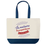 Sac de shopping bleu Transporteuse Meilleure du Monde