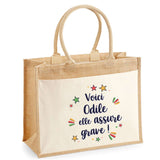 Sac Fête des Mères Mamie Famille Idée Cadeau anniversaire Noël Travail Boulot Métier Départ Retraite Collègue Femme cabas shopping plage