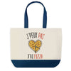 Sac de shopping bleu J'peux pas Pizza