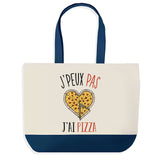 Sac de shopping bleu J'peux pas Pizza