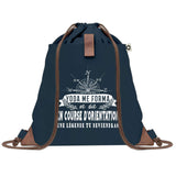 sac a dos bleu coton recycle avec pochette idee cadeau originale pour collegue ami prof ou membre de la famille cadeau mixte noel anniversaire secret santa ou depart au travail sac leger pratique et ecologique design breton moderne