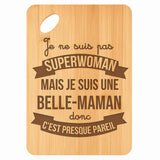 Planche bambou gravée personnalisée femme idée cadeau Fête des Mères apéro 30×20 prénom cuisine plateau fromage anniversaire noel maman mamie