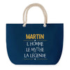 Sac de plage Bleu anse corde Martin Mythe Légende -jaune