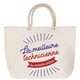 Sac Fête des Mères Mamie Famille Idée Cadeau anniversaire Noël Travail Boulot Métier Départ Retraite Collègue Femme cabas shopping plage