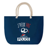Sac de plage Bleu anse corde J'peux Pas Police