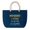 Sac de plage Bleu anse corde Mohamed Mythe Légende -jaune