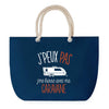 Sac de plage Bleu anse corde J'peux Pas Caravane